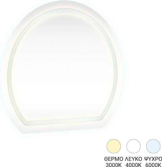 Pakketo 384-000030 Καθρέπτης & LED Φωτισμό 59.5x59.5cm