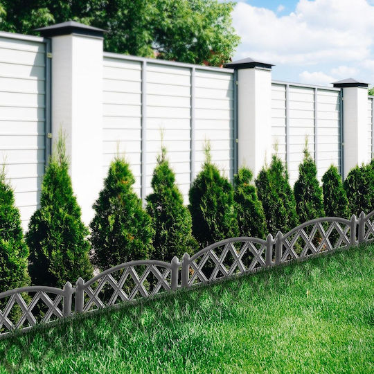 Vilde Palisade Garden Fence Graphite Set 6 Pieces 50x30 cm