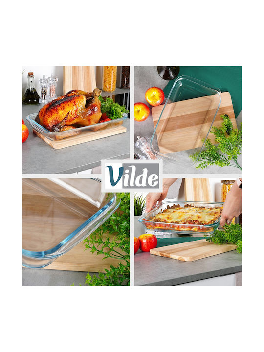 Vilde Rectangular Heat-Resistant Cookware Glass 3000ml 3 Pieces