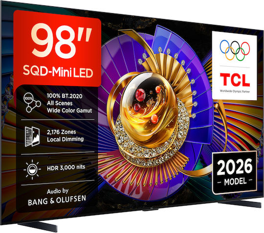 TCL Smart Τηλεόραση 98" 4K UHD SQD-Mini LED C7L HDR (2026) 98C7L