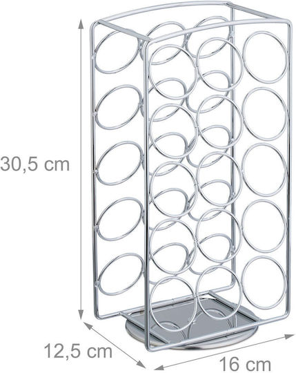 Rotating Holder Coffee Capsules Relaxdays 30 Capsules Silver 30.5x12.5x16 Cm