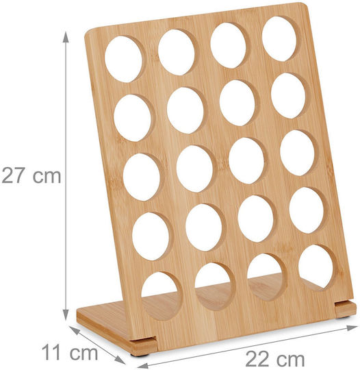 Relaxdays Suport Cafissimo Pentru Capsule Cafea 20 Capsule Maro Deschis 27x11x22 Cm