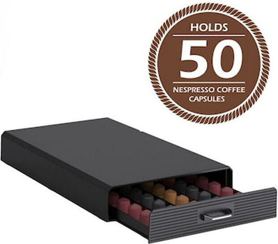 Sertar Organizator 50 Capsule Cafea Nespresso Negru 33x23x5.5 Cm