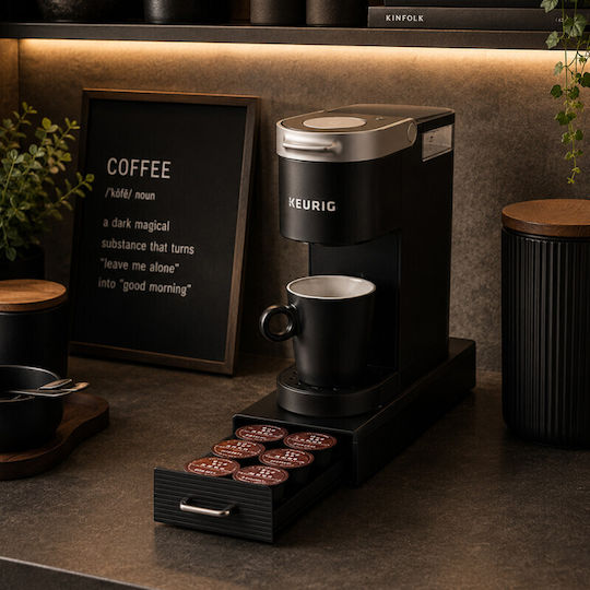Organizator Sertar Pentru Capsule Cafea Compatibil K-cup Nespresso 32 X 12.5 X 6 Cm Negru