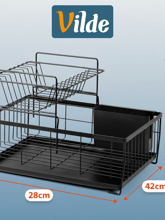 Vilde Metallic Black Sink Strainer 42x28x28cm