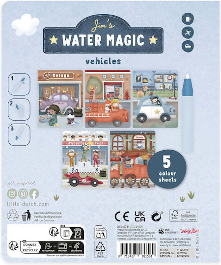 Little Dutch Malbuch Water Reveal Jim Fahrzeuge
