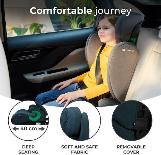 Kinderkraft Junior Fix Καθισματάκι Αυτοκινήτου High-back Booster i-Size με Isofix Harbor Blue Green