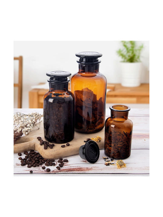 Orion Glas Wasserflasche mit Kork Braun 250ml