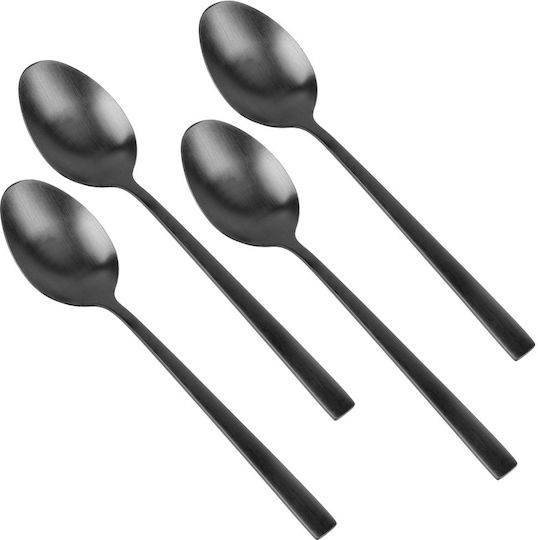 Excellent Houseware Σετ Κουτάλια Καφέ/Τσαγιού Ανοξείδωτα Μαύρα 4τμχ