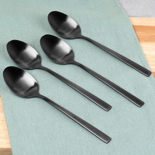 Excellent Houseware Σετ Κουτάλια Καφέ/Τσαγιού Ανοξείδωτα Μαύρα 4τμχ