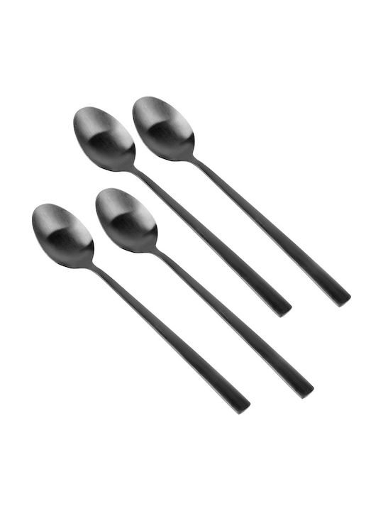 Excellent Houseware Set Of Black Stainless Steel Coffee Tea Spoons 4 Pieces