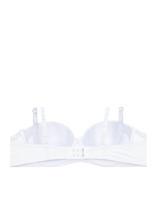 Μαύρο-λευκό Strapless Σουτιέν Push Up με Μπανέλες 2Pack