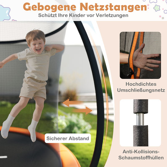 Costway TW10142OR Trampolin Draußen Mit Durchmesser 366cm Mit Leiter & Netz