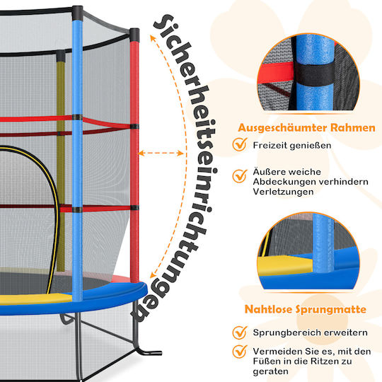 Costway Trampolin Kinder Durchmesser 165cm mit Netz