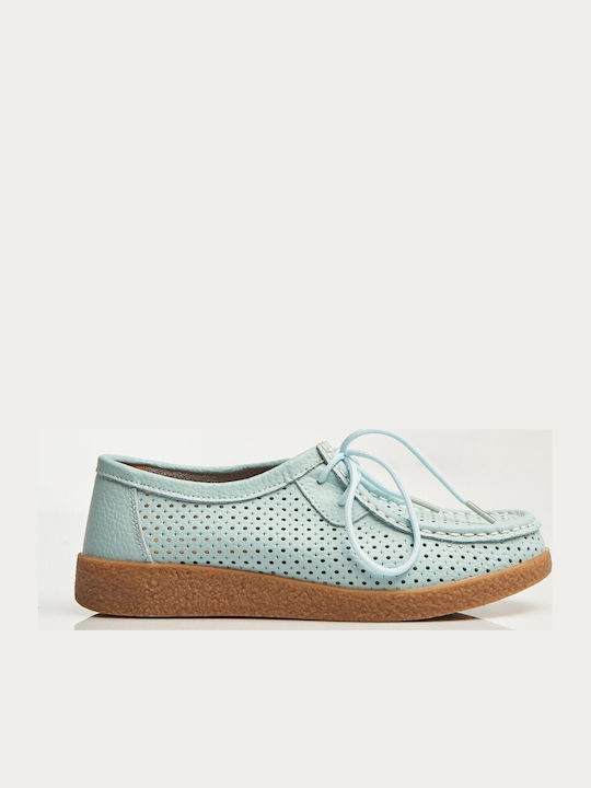 Δερμάτινα Γυναικεία Oxfords σε Μπλε Χρώμα