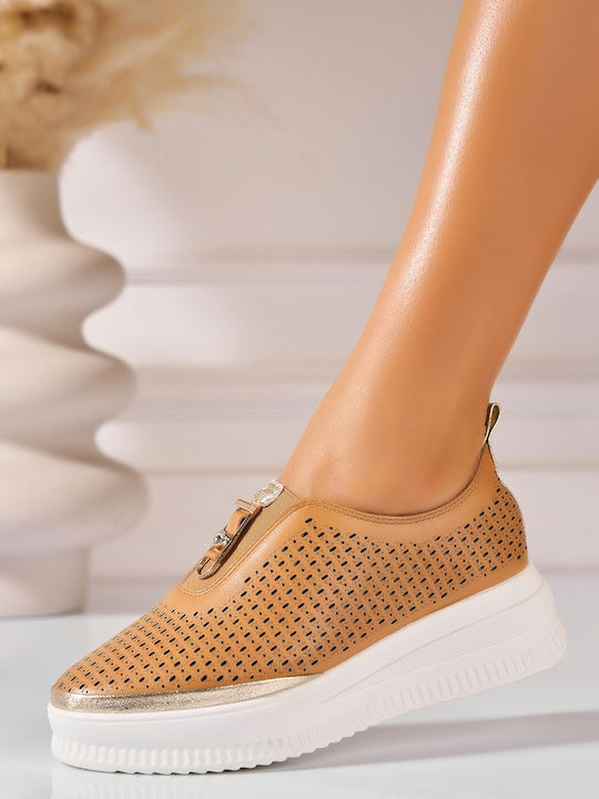 Damen Oxfords in Braunes Farbe