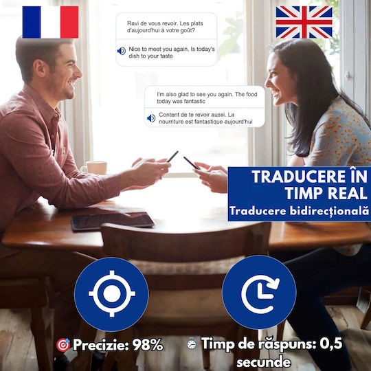 Traducător Vocal Digital Inteligent Bidirecțional Peste 137 de Limbi Online Offline Visionhub Traducere în Timp Real Voce Text Fotografii Wi-fi Ecran Tactil de 2,4 Inch 8gb Negru