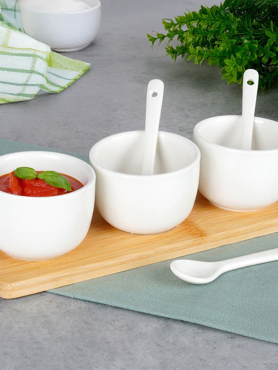 Vilde Keramik Dessert Turm Ständer 3 Schlitze mit Basis Weiße P21.5xM6.5xH5.5cm 7 Stück