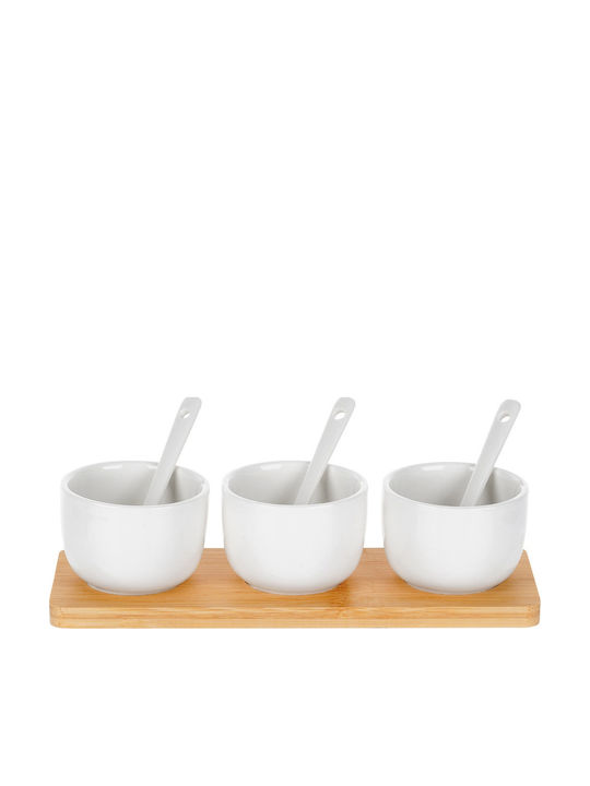 Vilde Keramik Dessert Turm Ständer 3 Schlitze mit Basis Weiße P21.5xM6.5xH5.5cm 7 Stück