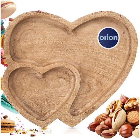 Orion Ξύλινη Ορντεβιέρα 2 Θέσεων Μπεζ Ø23xY2.5cm Π20xΜ20xΥ2.5cm