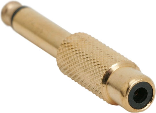 Set 2 Rca To 6.3 Mm Jack Adapters Mono Gold-plated Audio Connections