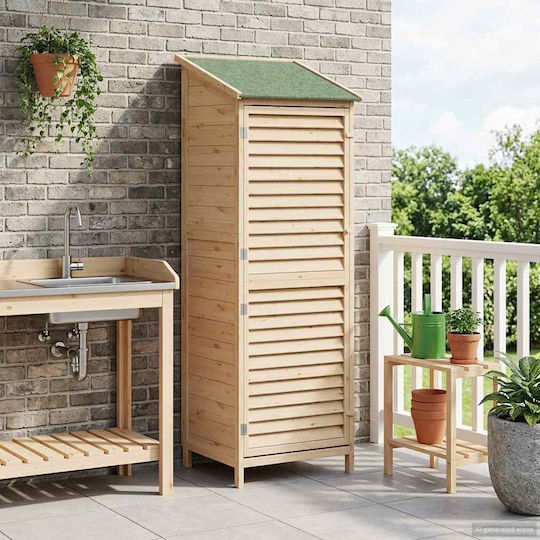 Wooden Garden Shed L0.59xW0.56xH1.76m