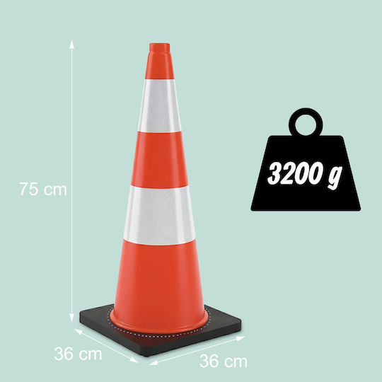 Relaxdays Traffic Cone in Orange Colour 75x75cm
