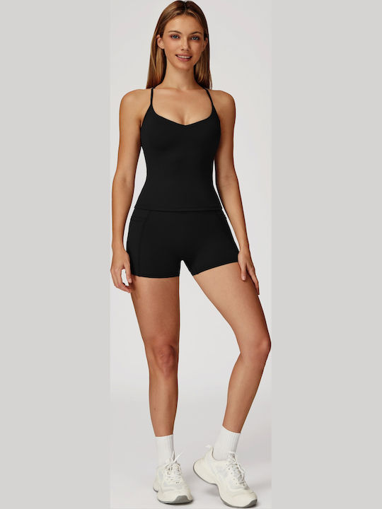 Training Damen-Set mit Leggings Schwarz TZ4513-6-Schwarz