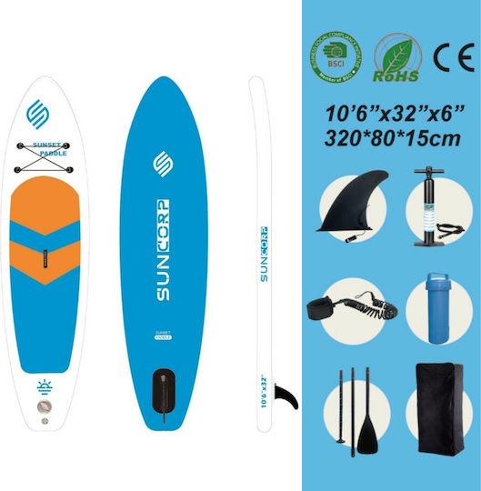 Homeone Φουσκωτή Σανίδα SUP με Μήκος 3.2m Μπλε