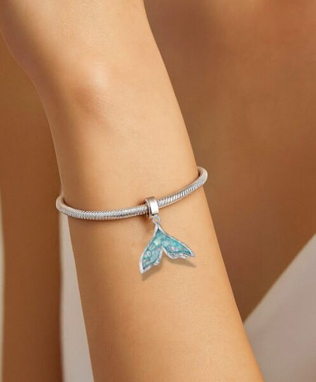 Silber Charm 925 Blau Meerjungfrau