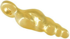 Metallic Seashell Motif Gold-Plated Eye Enamel 7x13mm 1 Piece