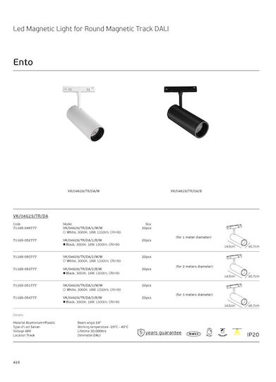VK Lighting LED Γραμμικό Φωτιστικό Οροφής 18W Θερμό Λευκό