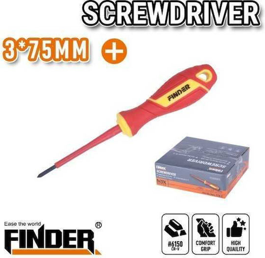 Finder Magnetic Electrician Screwdriver VDE 1000V with Length 80mm