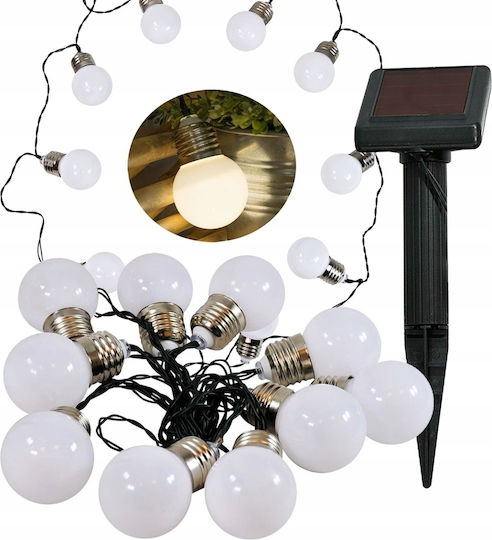 Polux Hanging Solar Light Garland with Warm White Light 3000K IP44