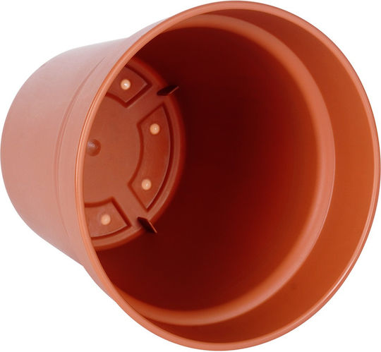 Progarden Set of 3 Plastic Flower Pots Brown 13x12cm