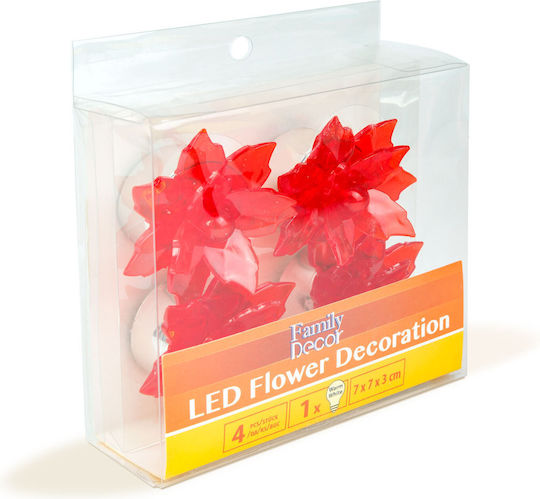Alista Home Decorative LED Lamp Warm White Flower 4pcs 7x7x3cm