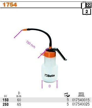 Beta Λαδικό Πλαστικό 250cc 017540025 Λαδικό