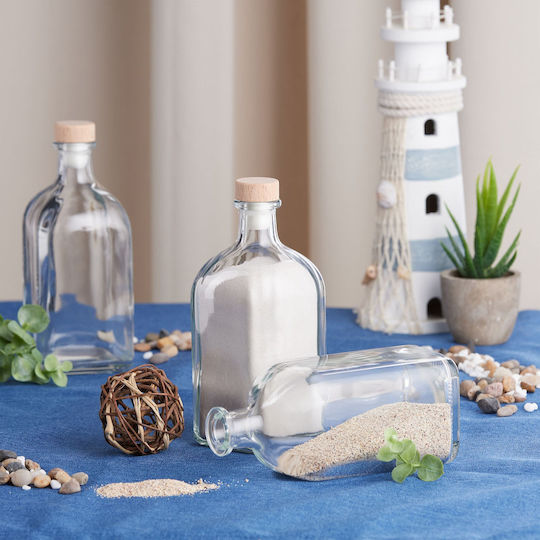 Set 6 Sticle din Sticlă Relaxdays 500 Ml 18x7.5x7.5 Cm Transparent Capac din Plută