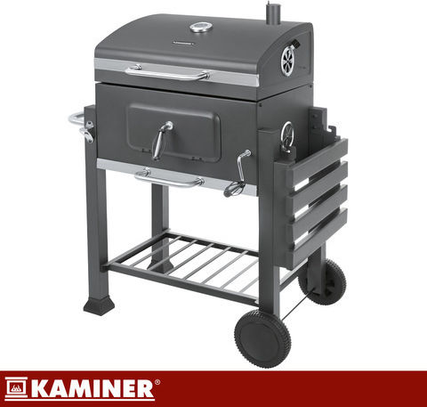 Kaminer Rostfreier Stahl Holzkohlegrill Mit Einem Deckel Und Thermometer 57x42cm