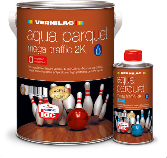 Vernilac Aqua Parquet Повърхностен Лак За Вода Безцветен Сатен 2.5л