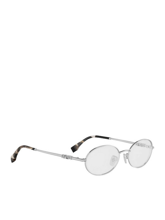 Fendi Ochelari De Soare Pentru Femei Cu Ramă Metalică Argintie Și Lentilă Oglindă Argintie