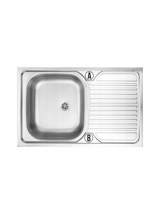 Deante Drop-In Kitchen Sink Inox L80xW50cm Gray