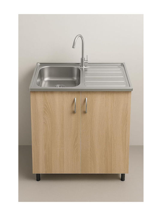 Deante Drop-In Kitchen Sink Inox L80xW50cm Gray