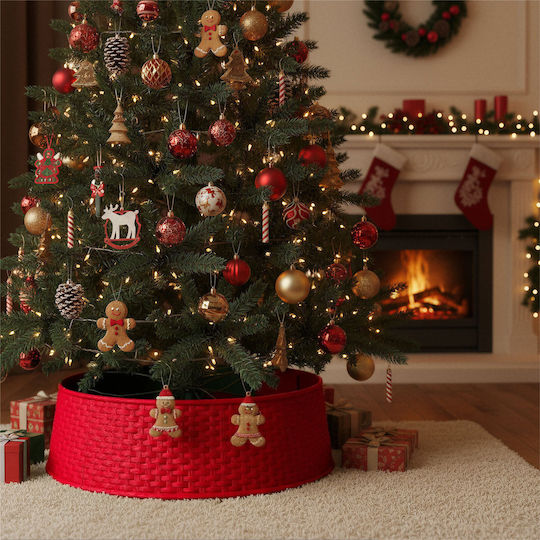Weihnachtsbaumständer Kunststoff Rot Ψάθινη M23xH65cm