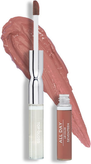 Seventeen All Day Lip Color & Top Gloss Long Lasting Liquid Lipstick Metallic 32 Earthly 10ml