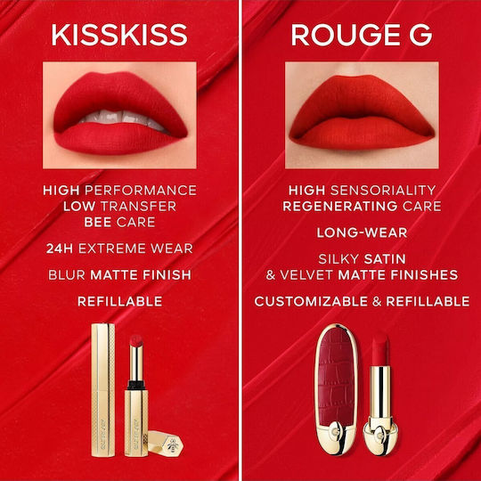 Guerlain Kisskiss Rujuri Reincarabil Mat 395 Fucsia Îndrăzneață