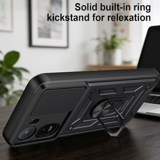 Techsuit Camshield Series Rückseite Umschlag Silikon Schwarz Xiaomi Redmi A7 Pro 4G