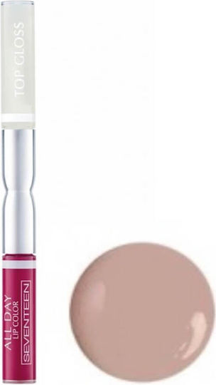 Seventeen All Day Lip Color & Top Gloss Υγρό Κραγιόν Metallic 03 Light Beige 10ml