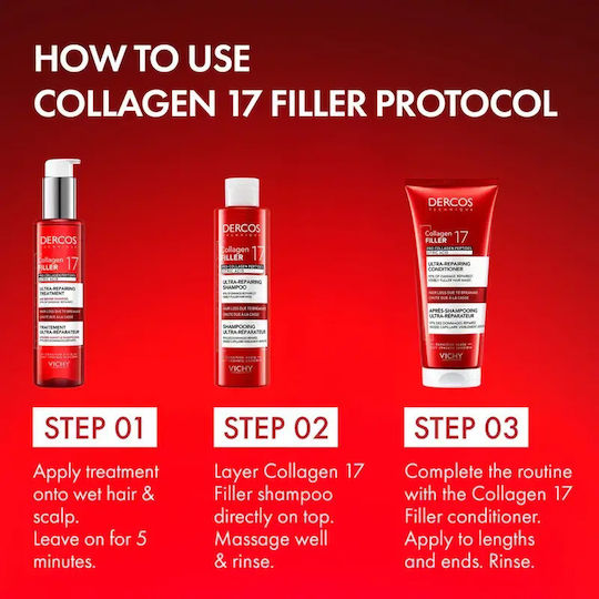Vichy Dercos Collagen Filler Deep Repair Shampoo Against Hair Breakage 17 Volume Ml 400