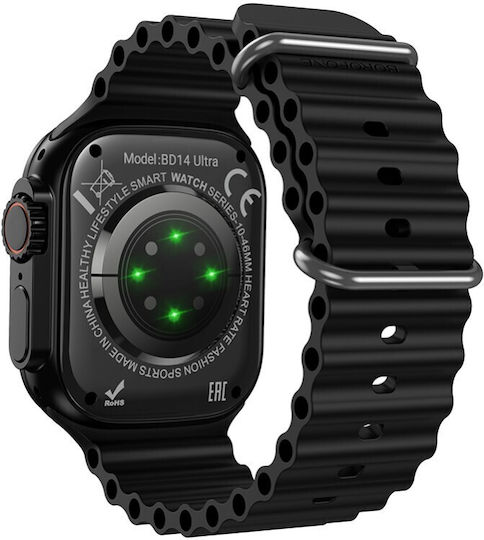 Borofone BD14 Ultra Smartwatch with Heart Rate Monitor (Titanium Gold)